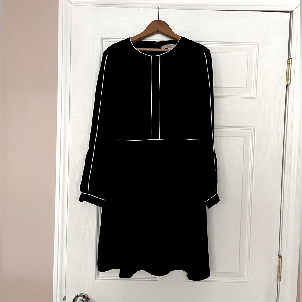 Ann Taylor Loft Black Long Sleeve Dress size 2P
